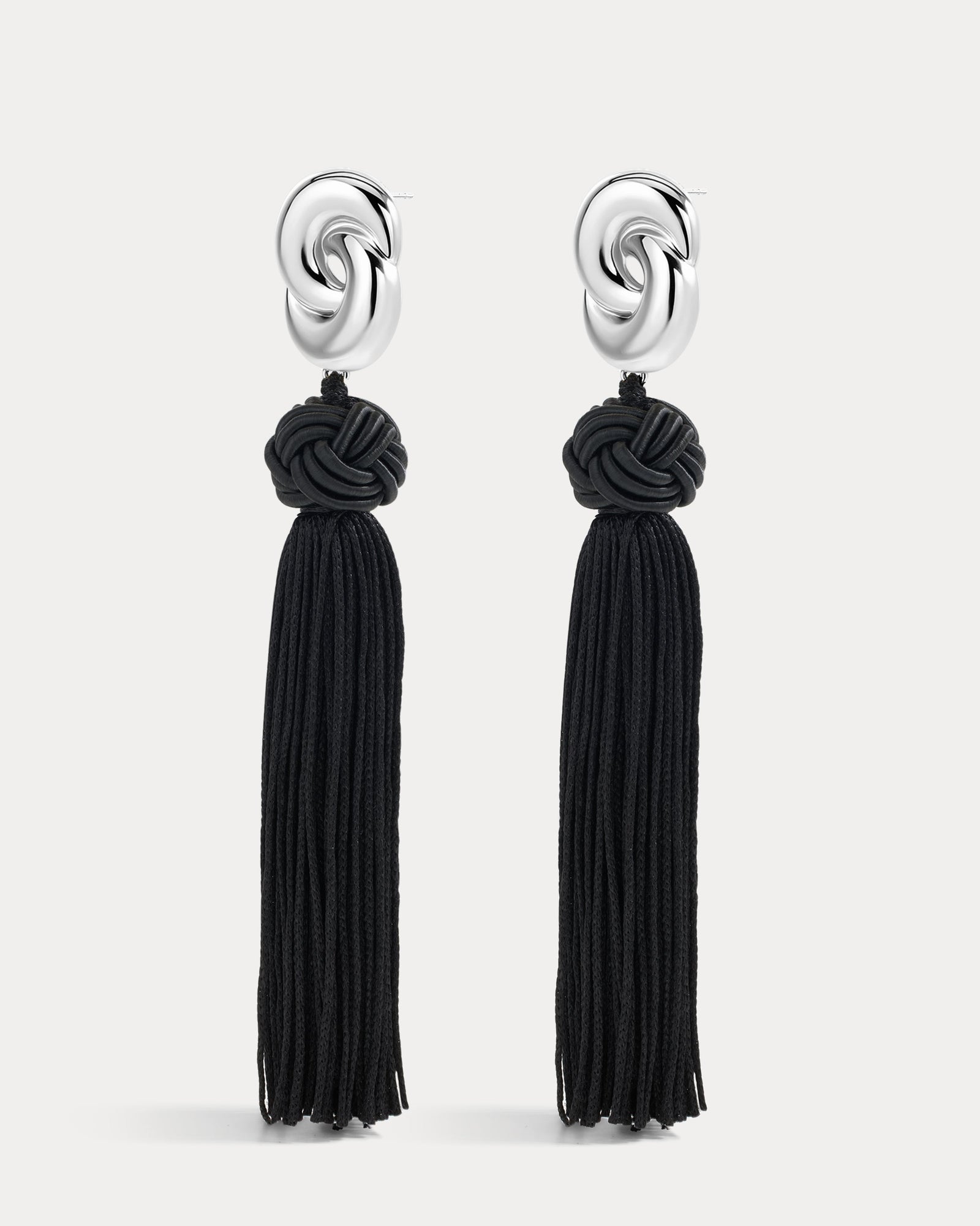 The Solstice Knot Tassel Earrings | Silver