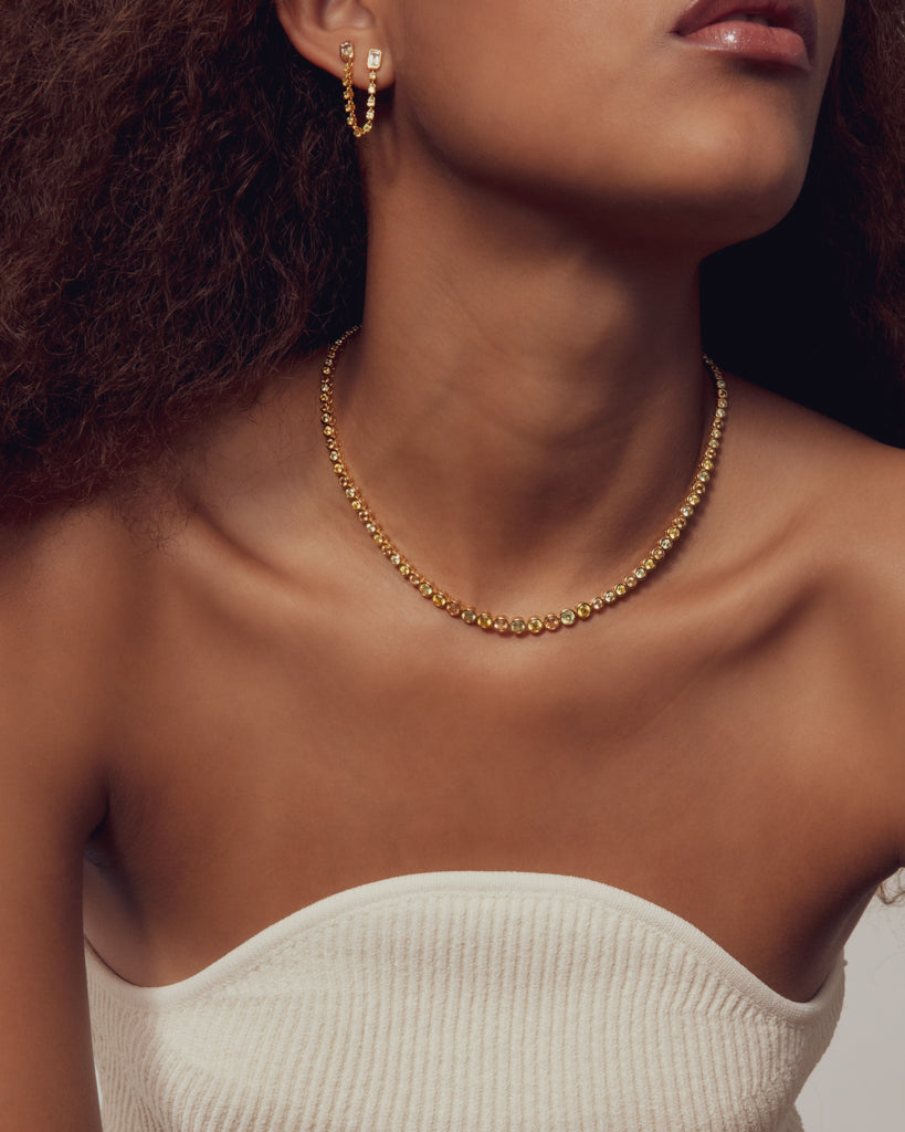 The Isla Tennis Necklace | Gold Vermeil Plated Sterling Silver