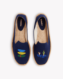 Men's Smoking Espadrille | Embroidery | Boards & Drinks - Armada Blue - Men's Espadrilles - Boards & Drinks - Armada Blue - Soludos - 