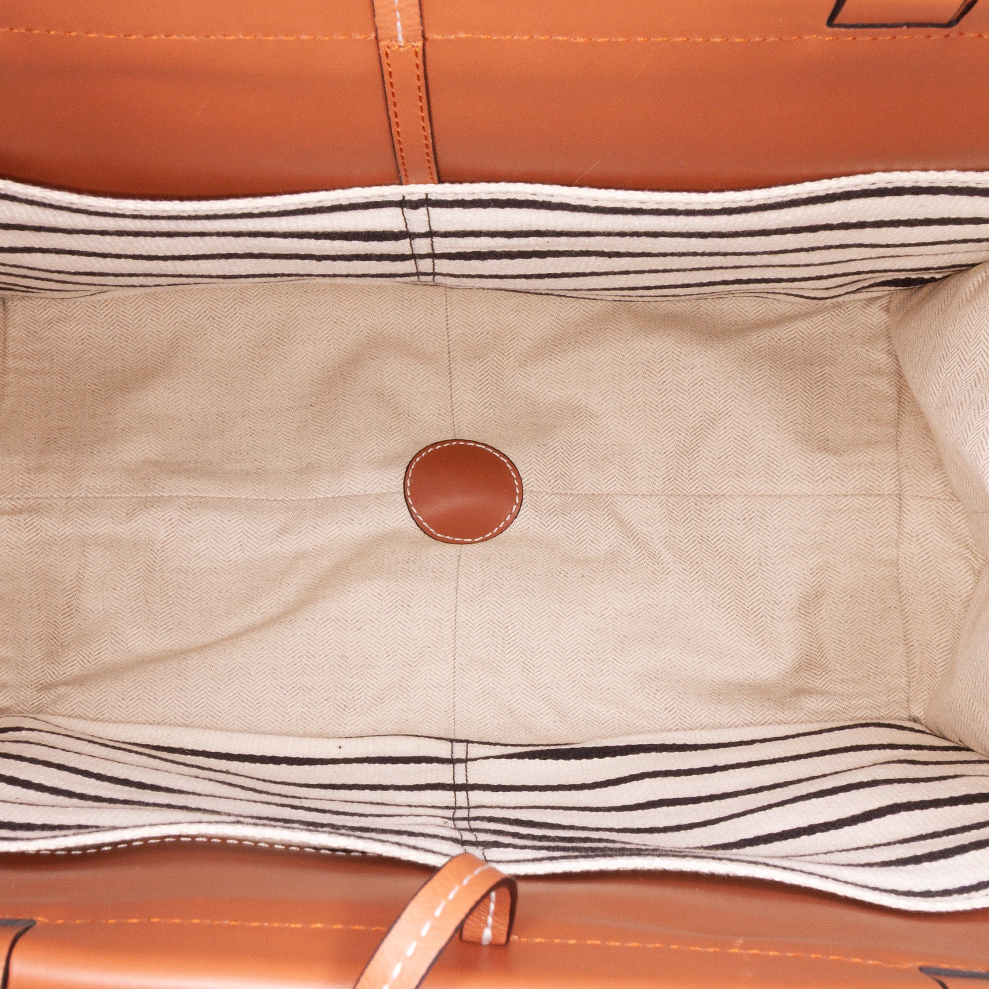 Loewe | Pre-Owned Paulas Ibiza Large Canvas Stripes Cushion Tote | Red