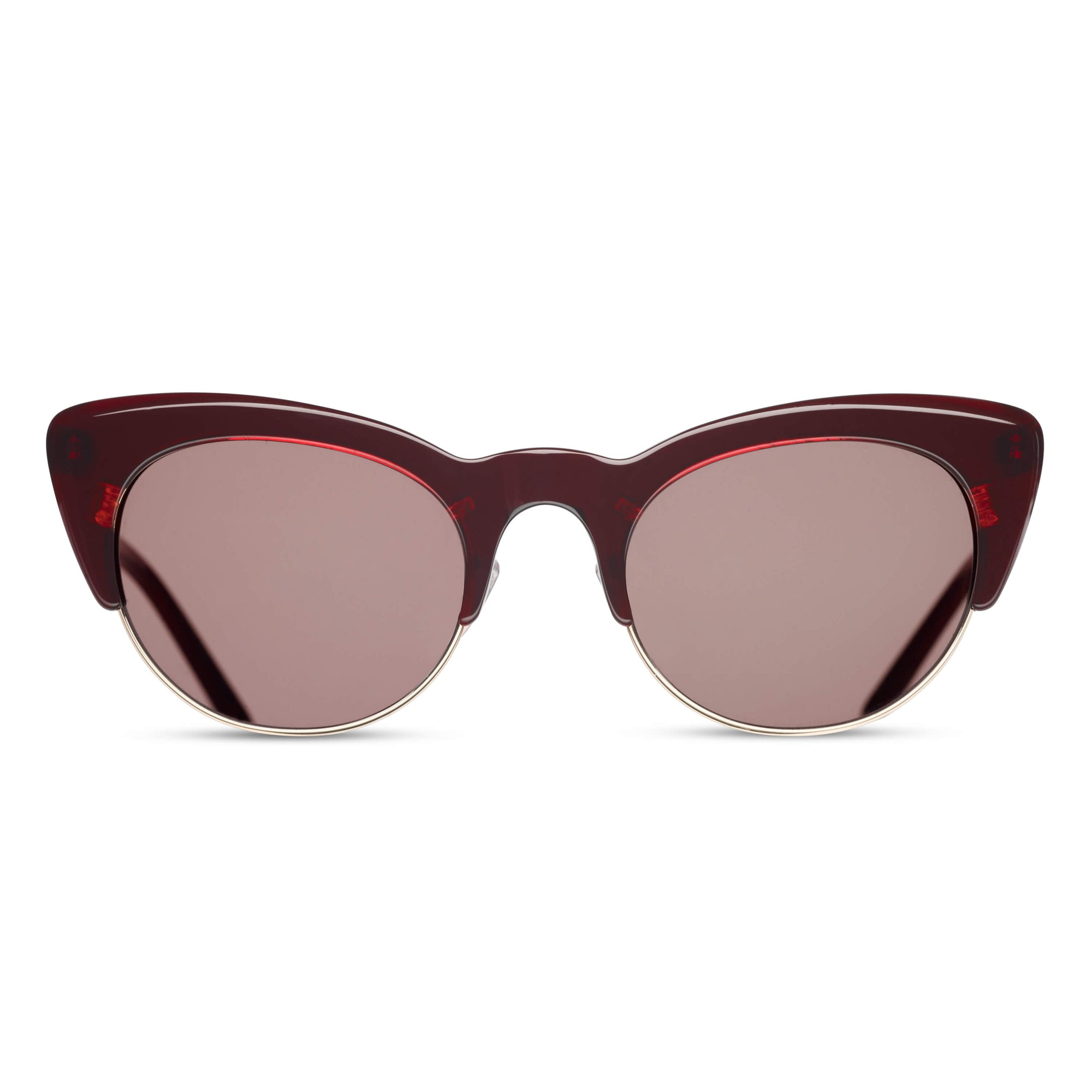 M2018 Cat Eye Sunglass | Shiny Bordeaux | Brown Lens | 49MM