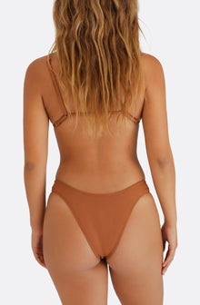 Wall Street Brief Bikini Bottom | Skinny Dip Brown