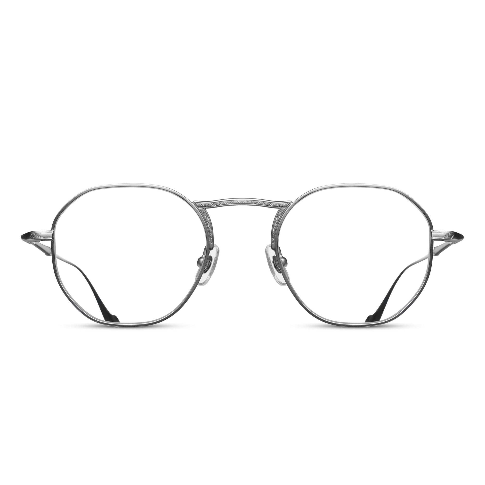M3057 Geometric Optical | Antique Silver | Clear Lens | 49MM