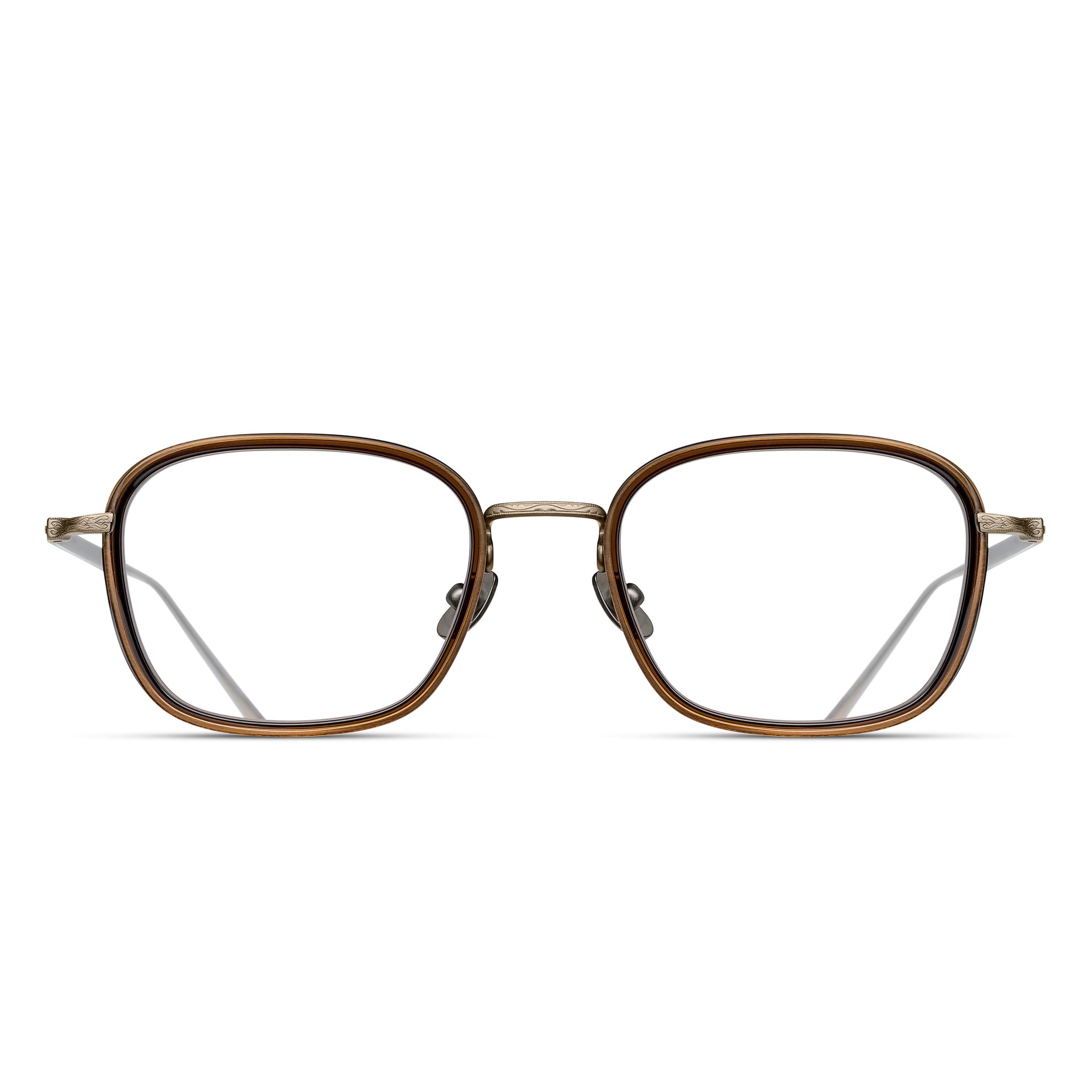 M3075 Rectangle Optical | Taupe/Antique Gold | Clear Lens | 49MM