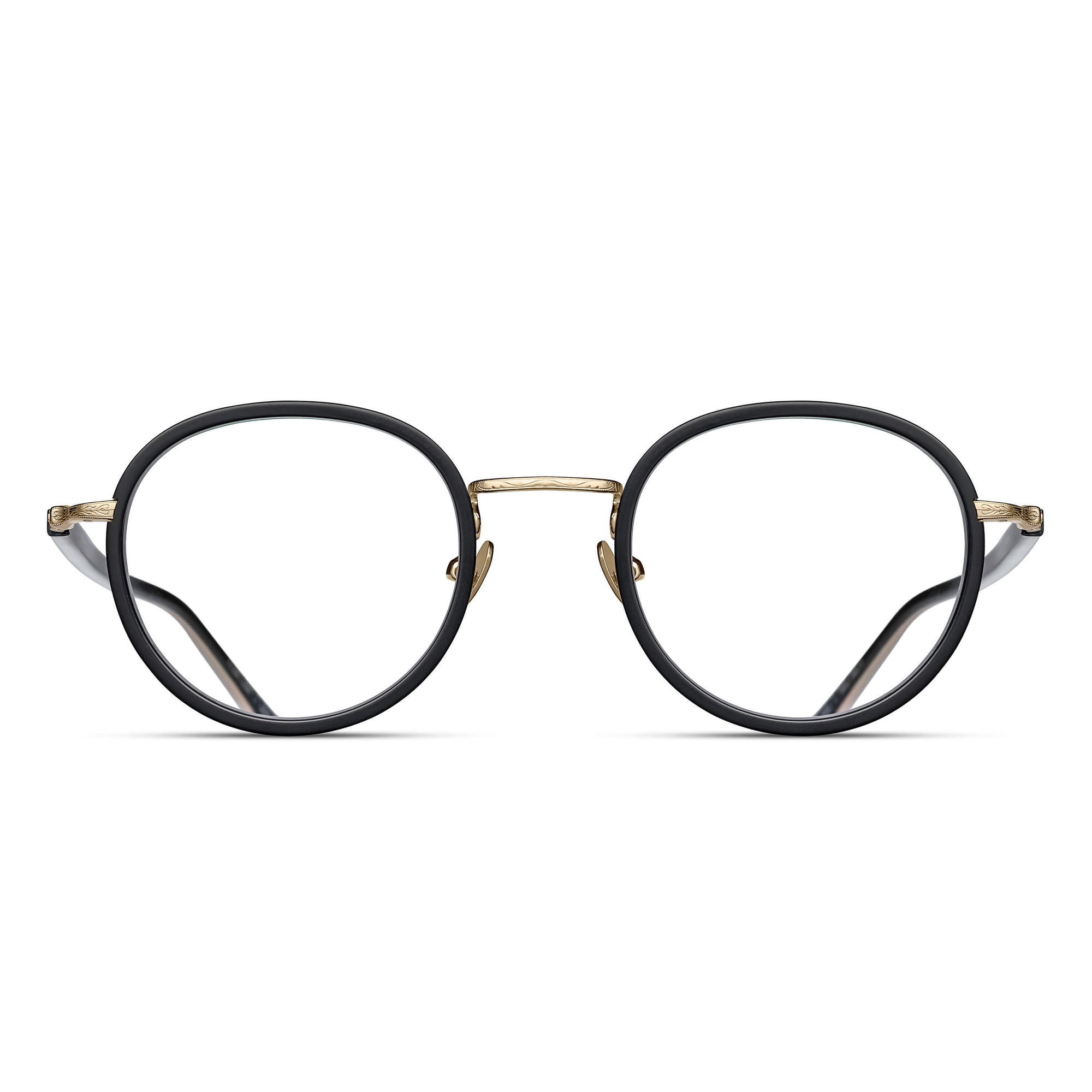 M3076 Round Optical | Matte Black/Brushed Gold | Clear Lens | 46MM