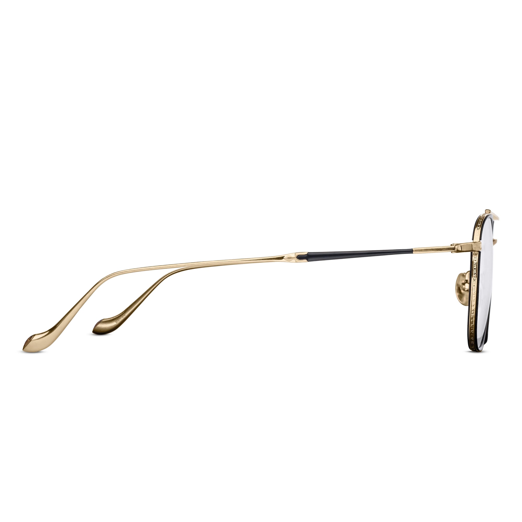 M3077 Aviator Optical | Matte Black/Brushed Gold | Clear Lens | 49MM