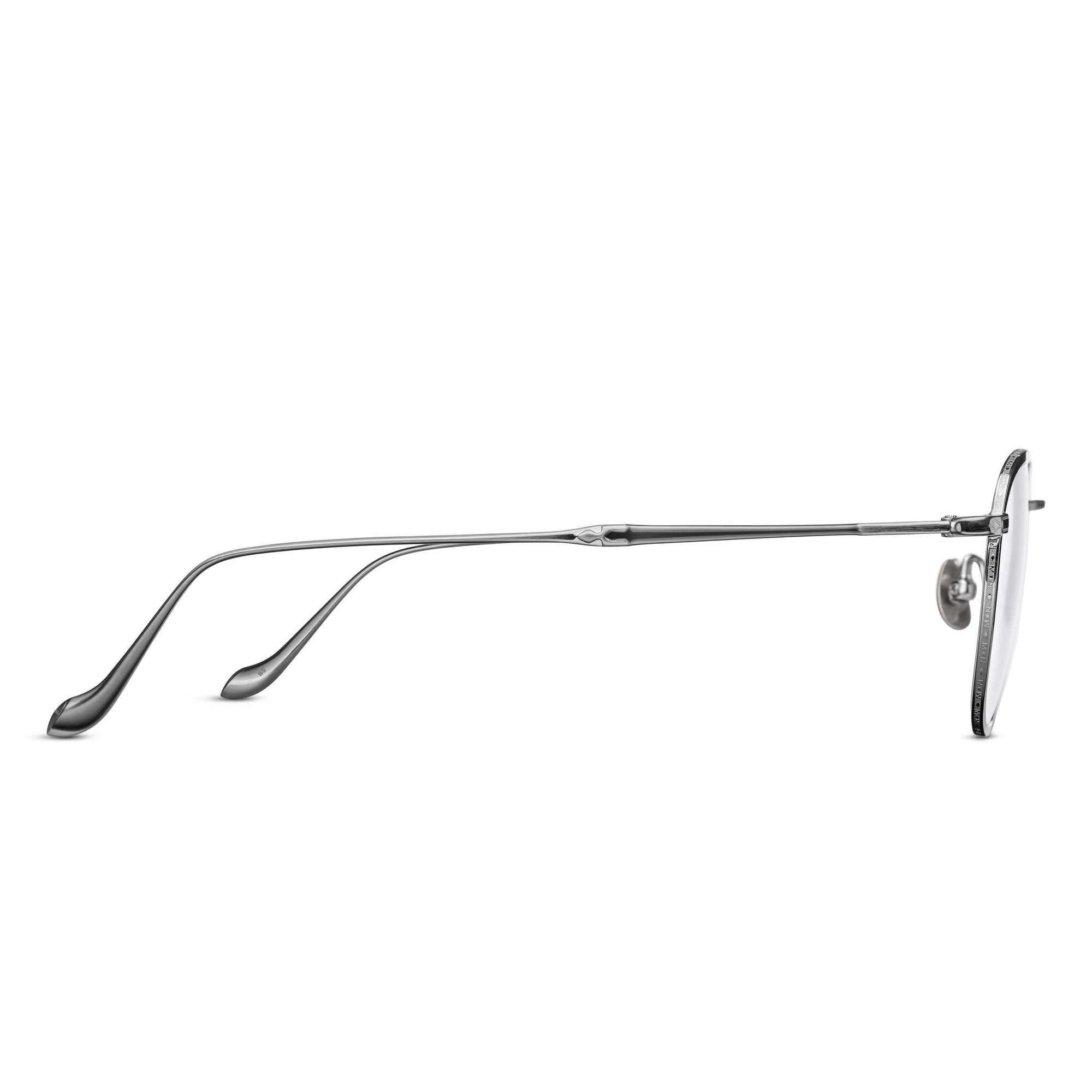 M3082 Rectangle Optical | Brushed Silver | Clear Lens | 52MM