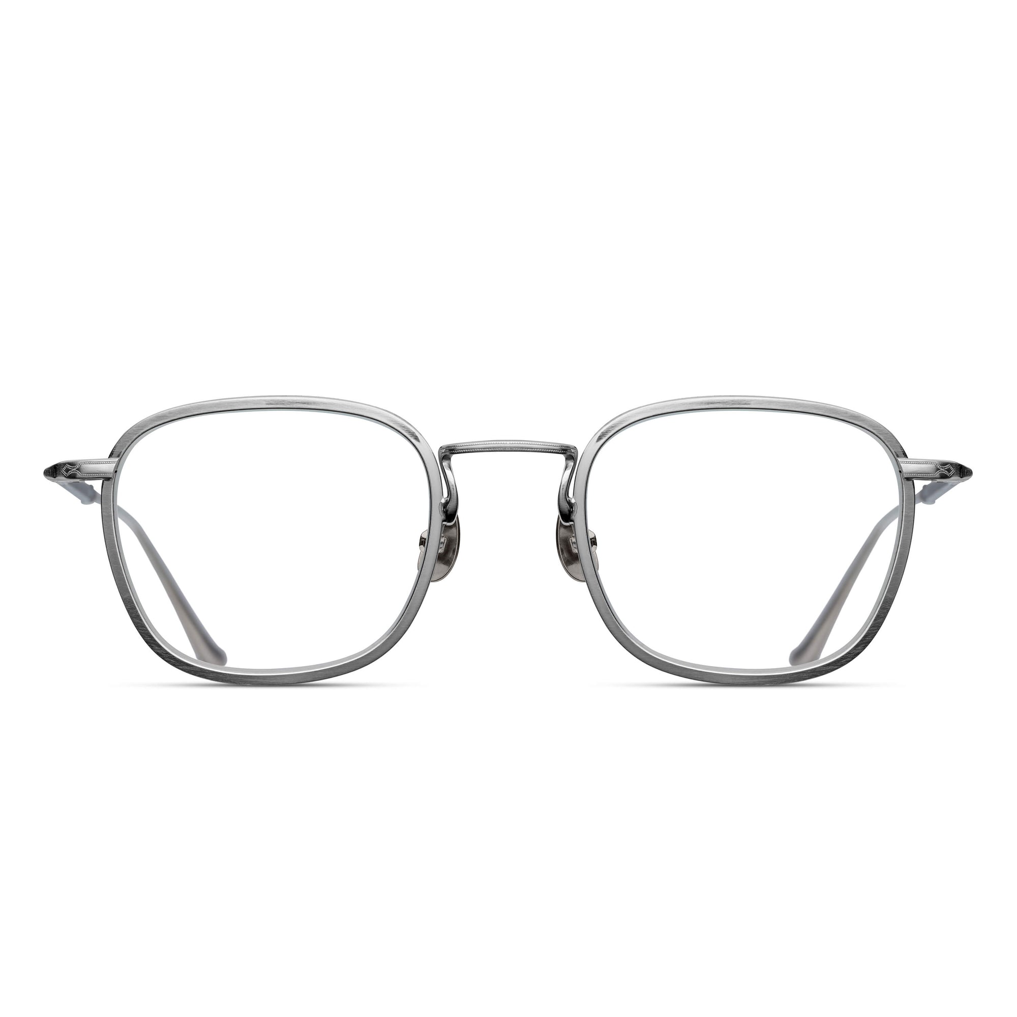 M3082 Rectangle Optical | Brushed Silver | Clear Lens | 52MM