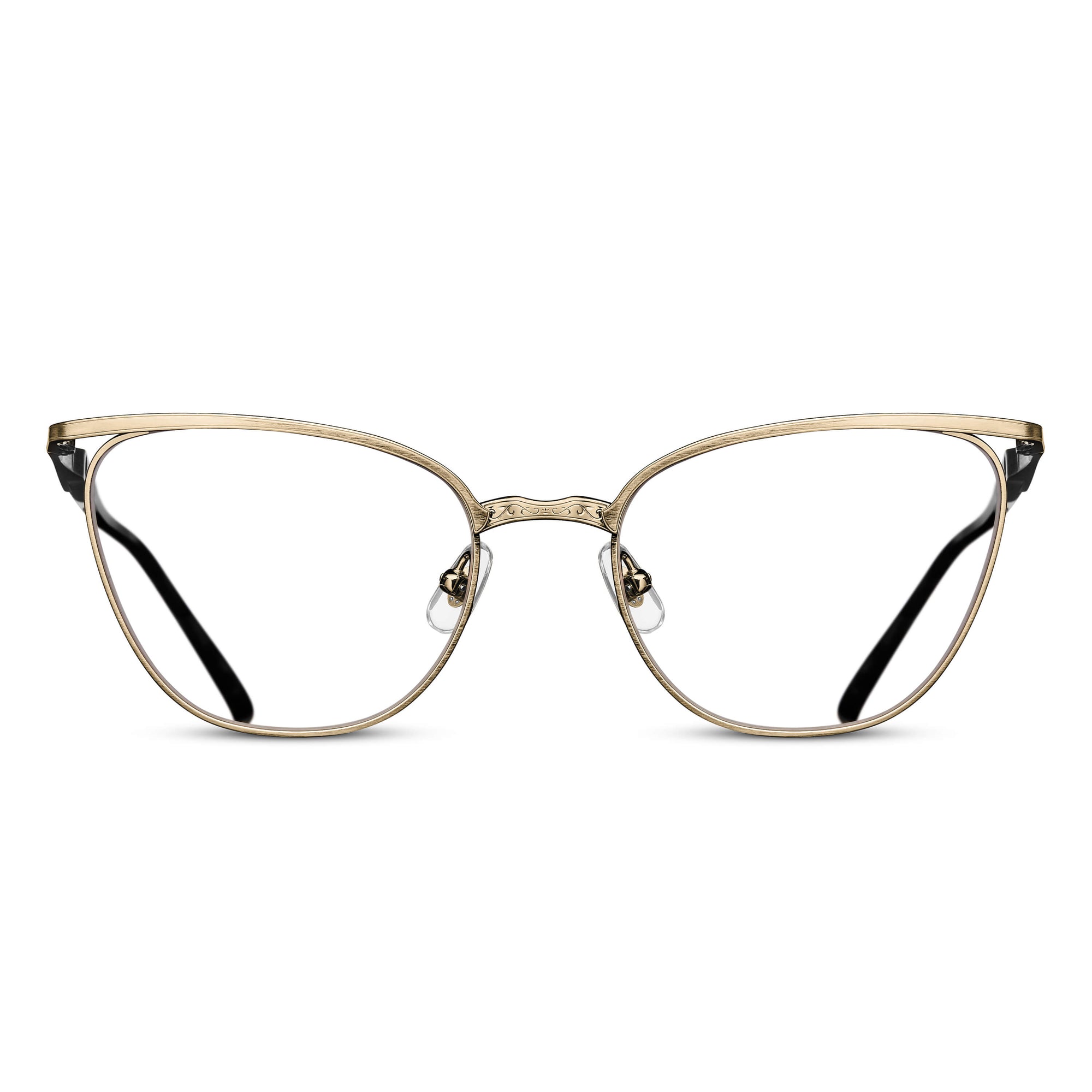 M3102 Cat Eye Optical | Brushed Gold/Black | Clear Lens | 56MM