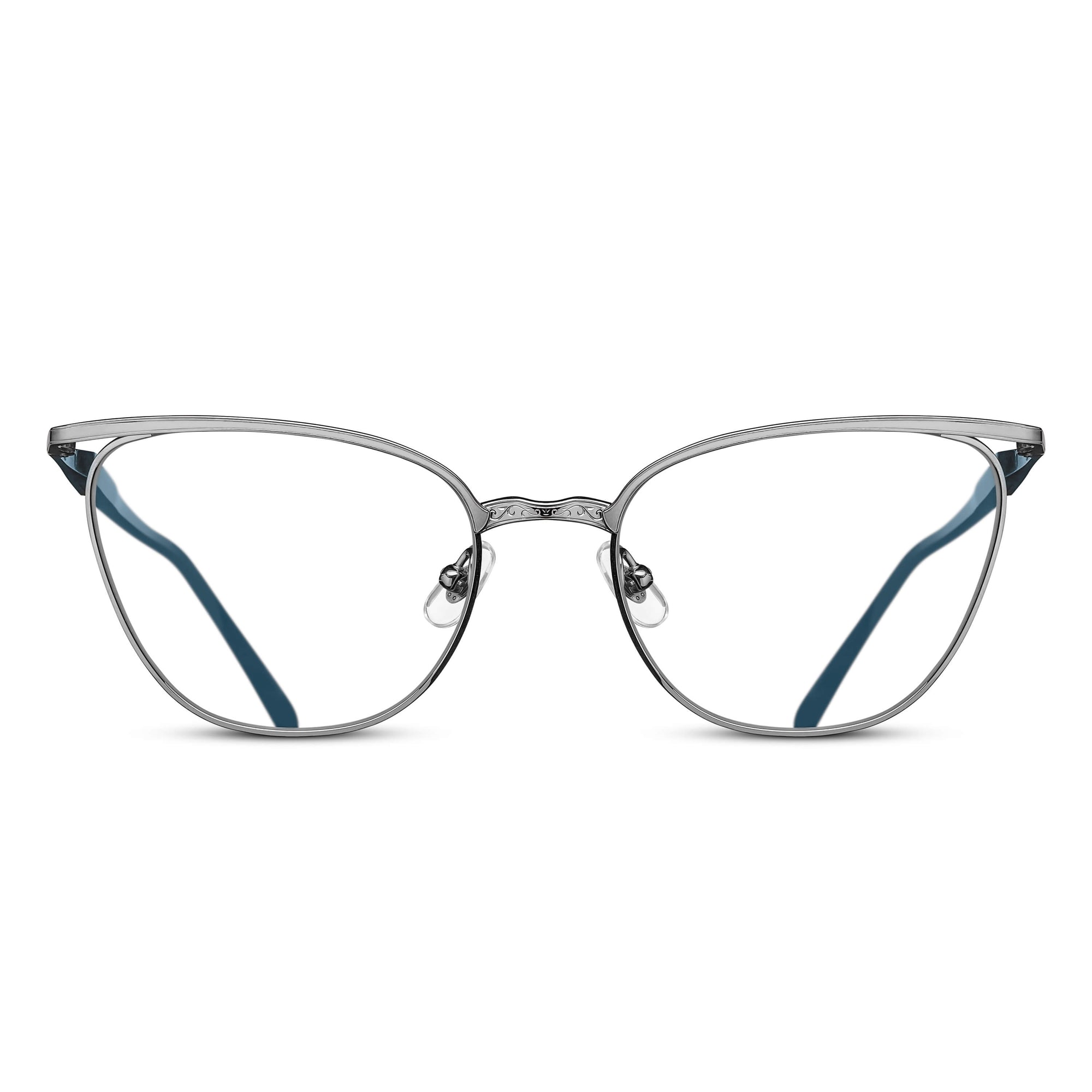 M3102 Cat Eye Optical | Palladium White/Navy | Clear Lens | 56MM