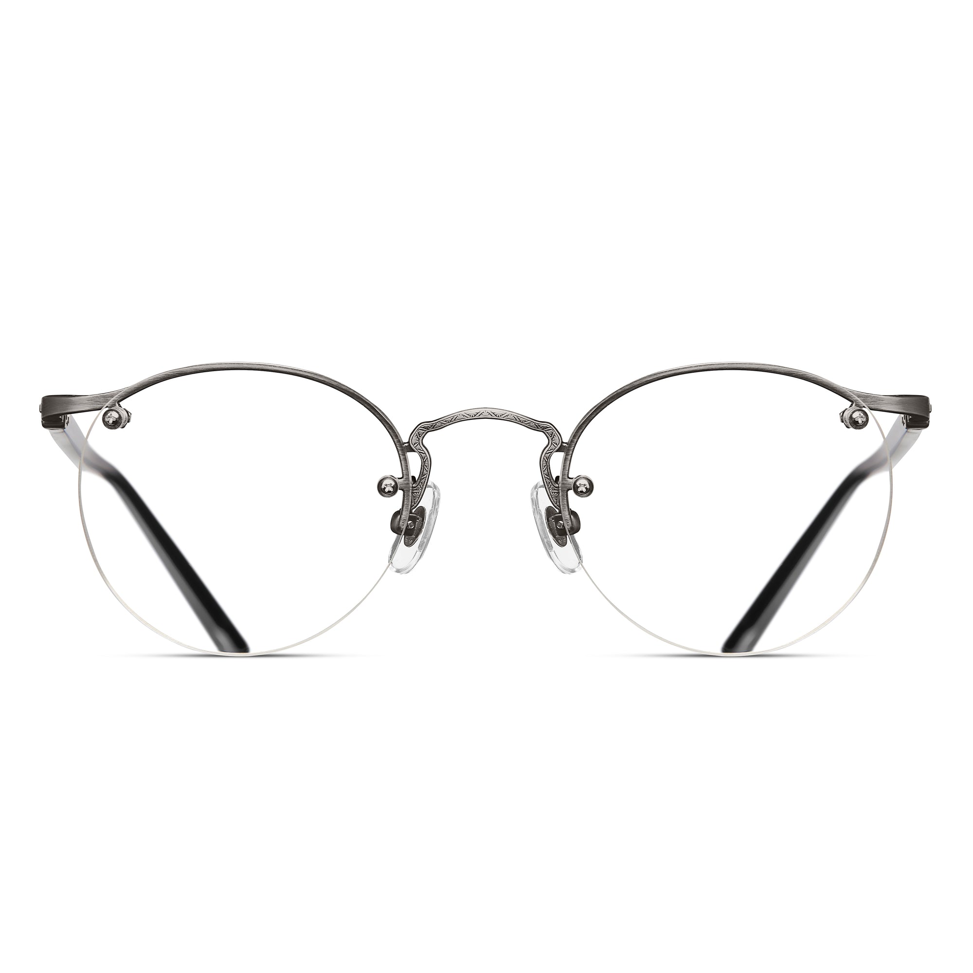 M3107 Panto Optical | Antique Silver | Clear Lens | 48MM