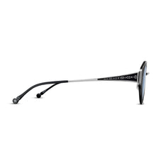 M3120 Cat Eye Sunglass | Matte Black/Brushed Silver | Cobalt Blue Lens | 52MM