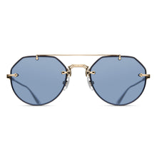 M3121 Geometric Sunglass | Black/Brushed Gold | Cafe Cobalt Blue Lens | 53MM