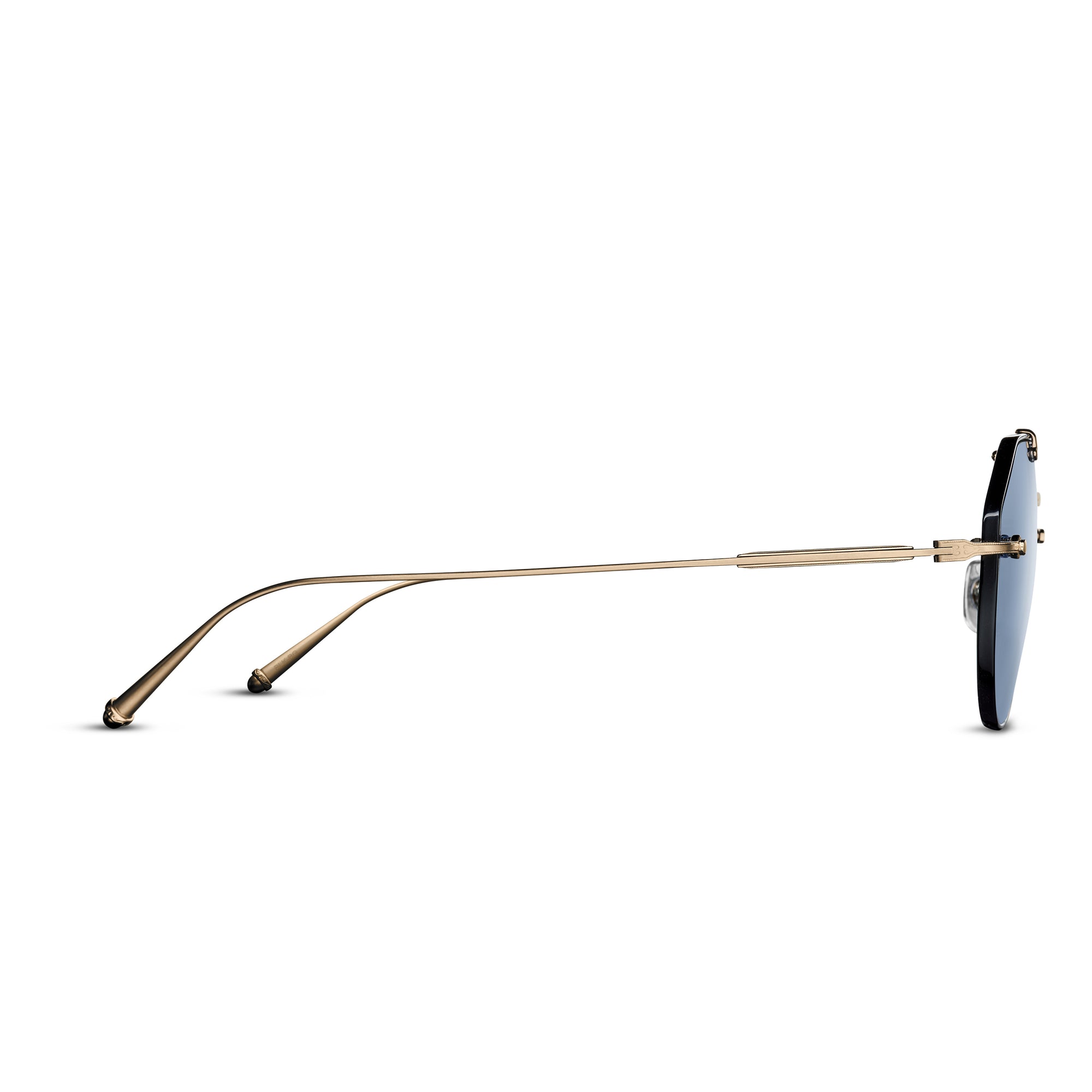 M3121 Geometric Sunglass | Black/Brushed Gold | Cafe Cobalt Blue Lens | 53MM