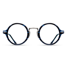 M3127 Round Optical | Antique Silver/Blue Demi | Clear Lens | 43MM
