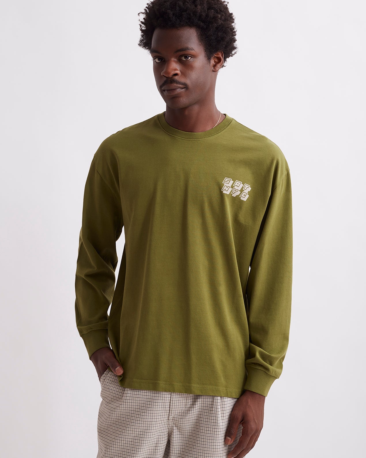 Mayfly | Collage Stack Relaxed Long Sleeve Tee | Saturdays NYC