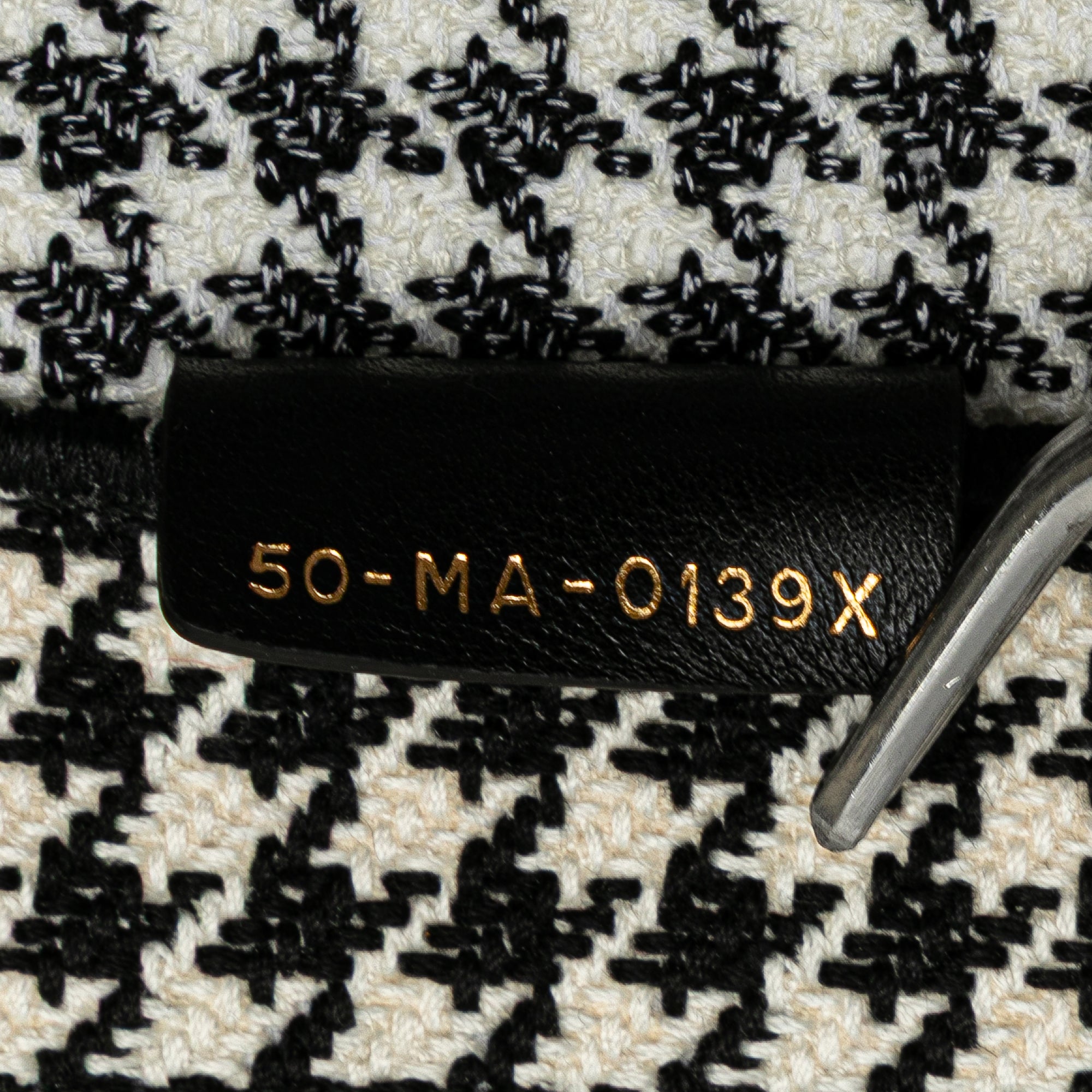 Dior | Pre-Owned Large Canvas Houndstooth Embroidered Book Tote - II | Black