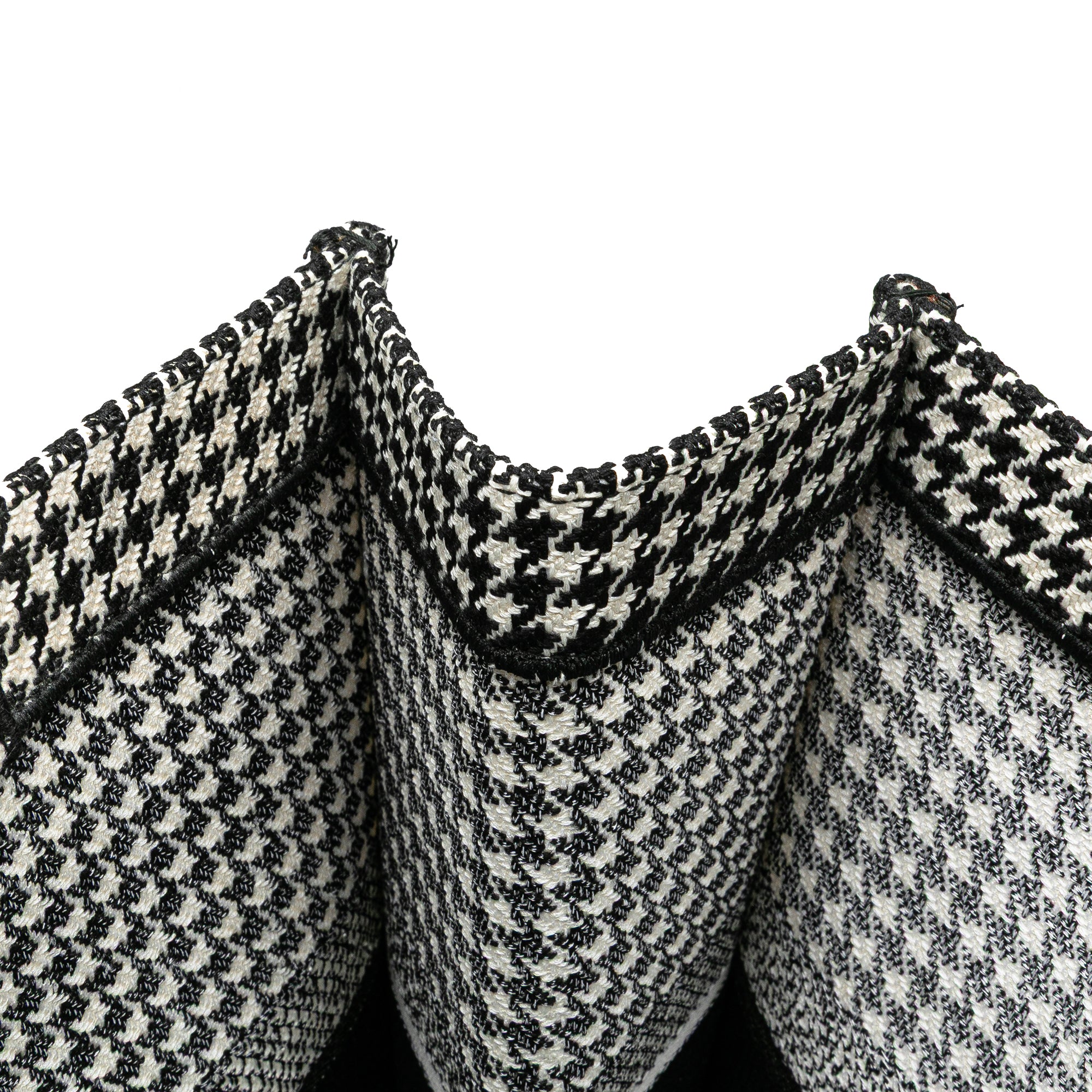 Dior | Pre-Owned Large Canvas Houndstooth Embroidered Book Tote - II | Black