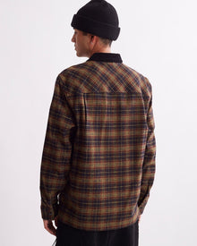 Black | Ryan Zip Front Flannel Shirt | Saturdays NYC