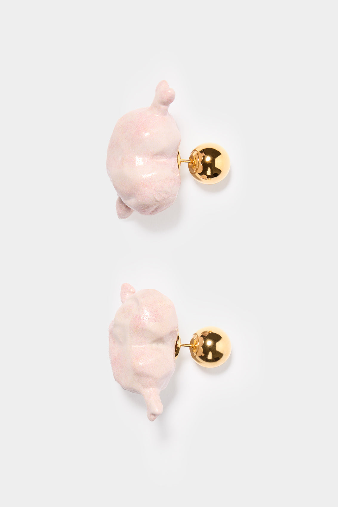 Small 'Cuore Di Pietra' Earrings Gold | Women | Shiny Pink