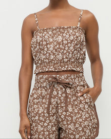 Color: Brown/Cream Floral
