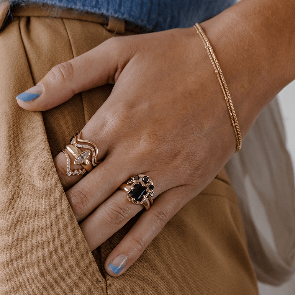 Women | Black Onyx Georgia Ring | 14k Yellow Gold