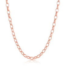 Women | Peony Oval Chain Necklace | 14k Rose Gold