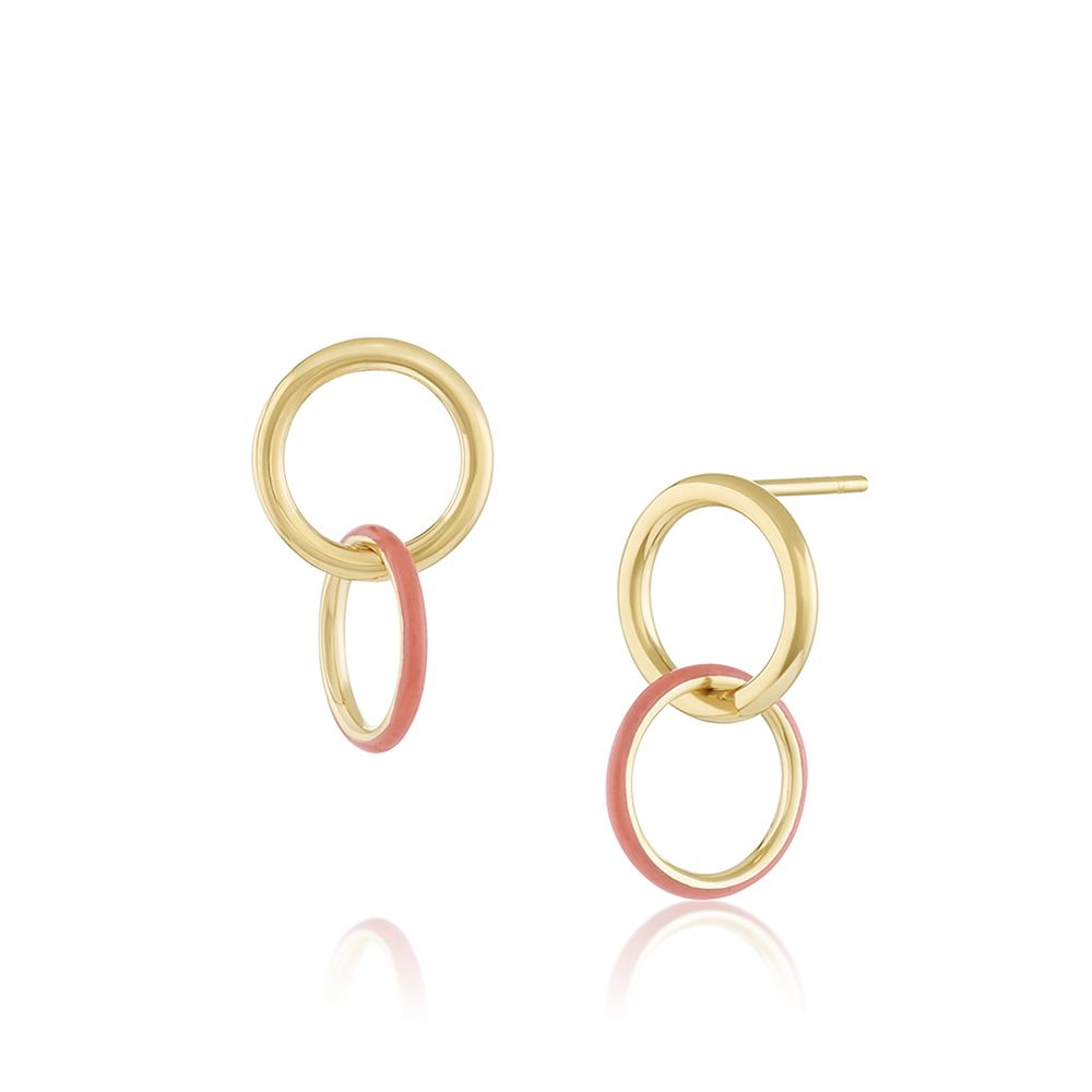 Women | Medusa Enamel Sway Hoops | 14k Yellow Gold