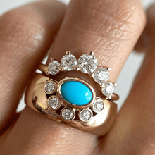 Women | Apollonia Turquoise Cigar Band | 14k Rose Gold