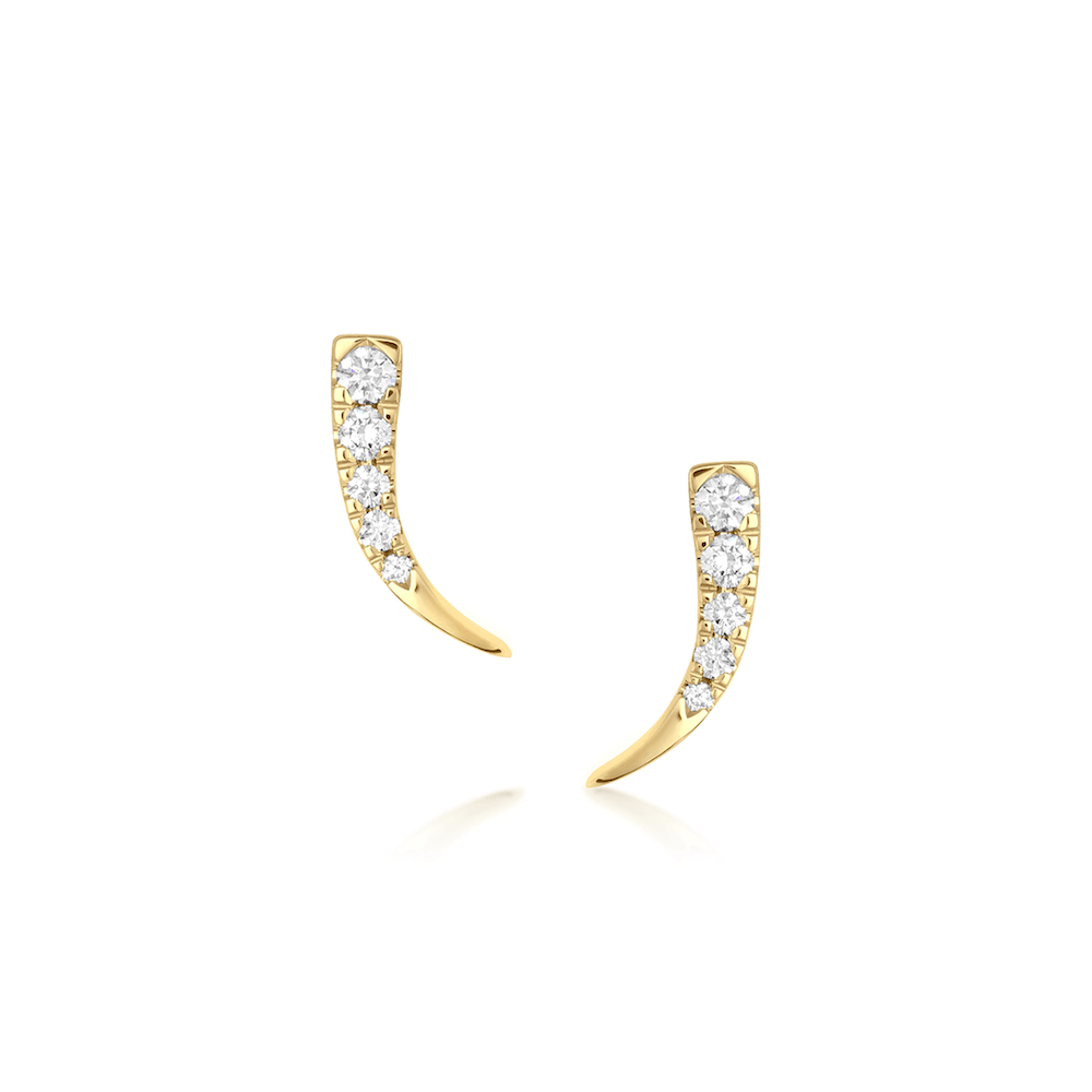 Women | White Diamond Ear Crawlers | 14k Yellow Gold