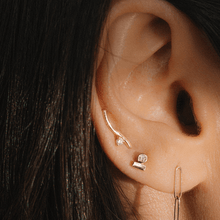 Women | Large Floating Studs | 14k White Gold