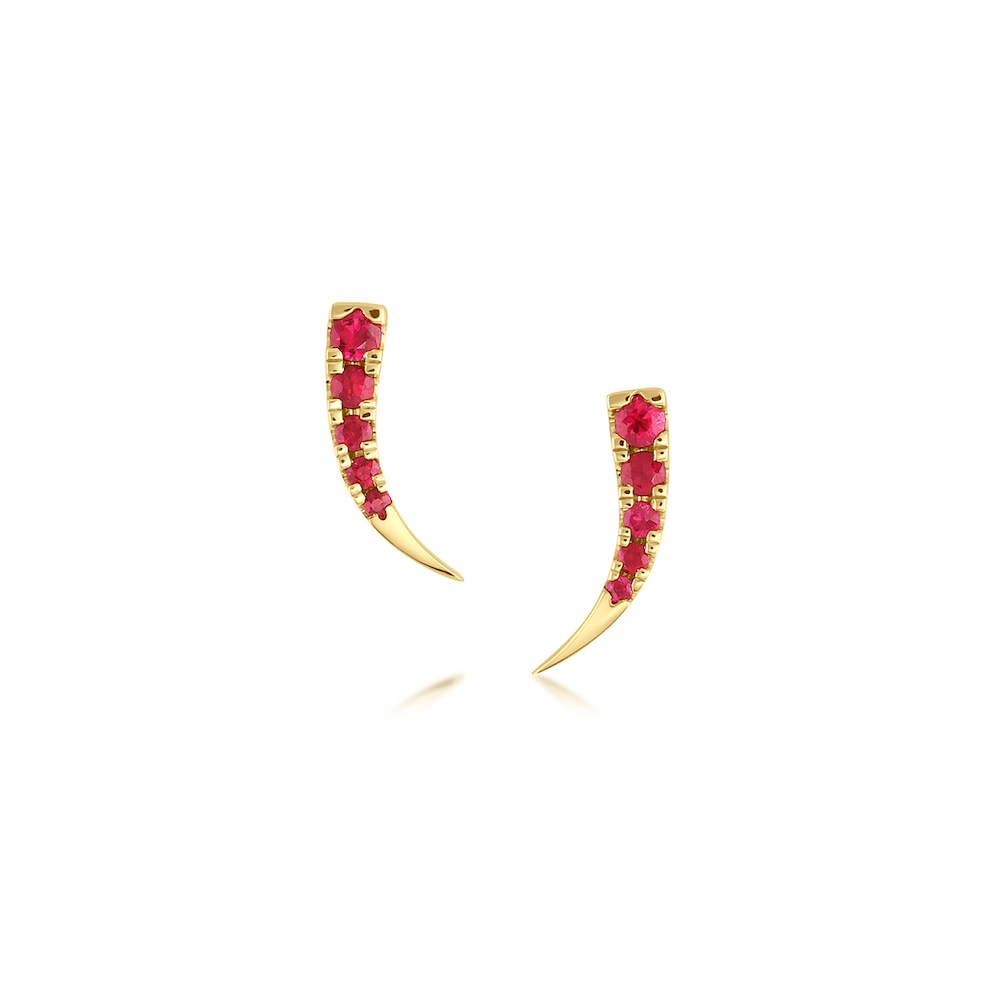 Women | Ruby Ear Crawlers | 14k Yellow Gold