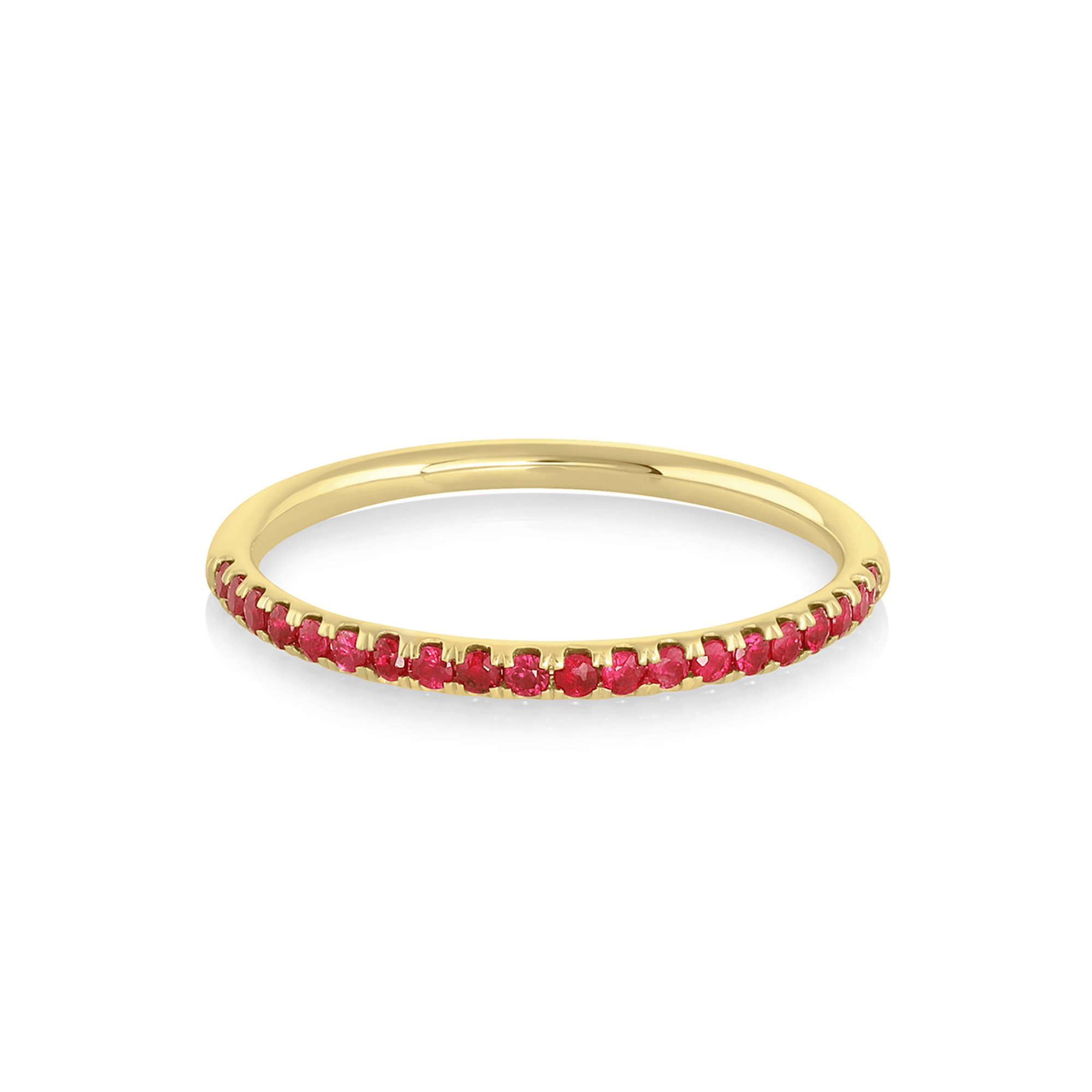 Women | Ruby Whisper Half Eternity Band | 14k Yellow Gold