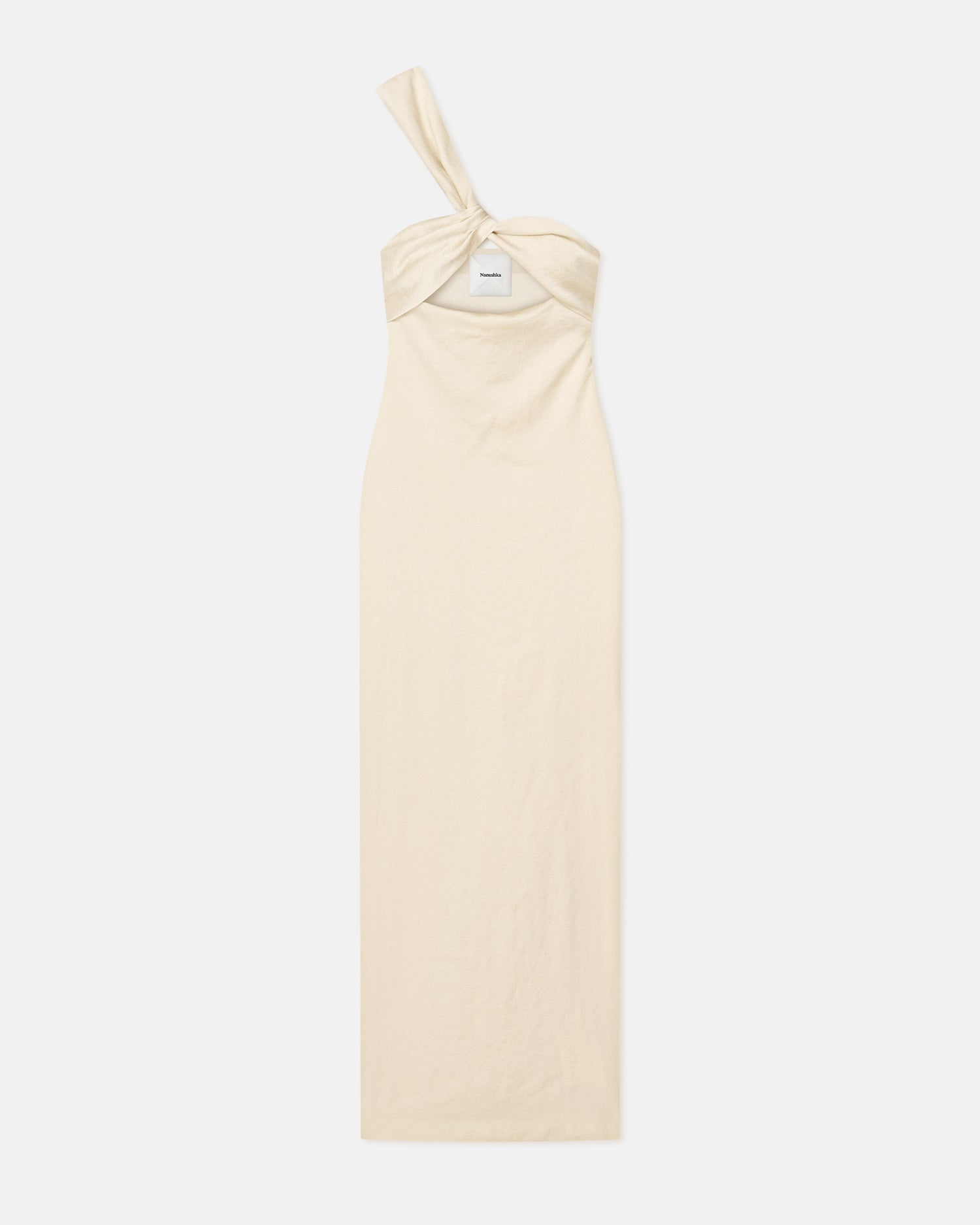 Womens | Maseco Twisted Crisp-Satin Maxi Dress | Creme