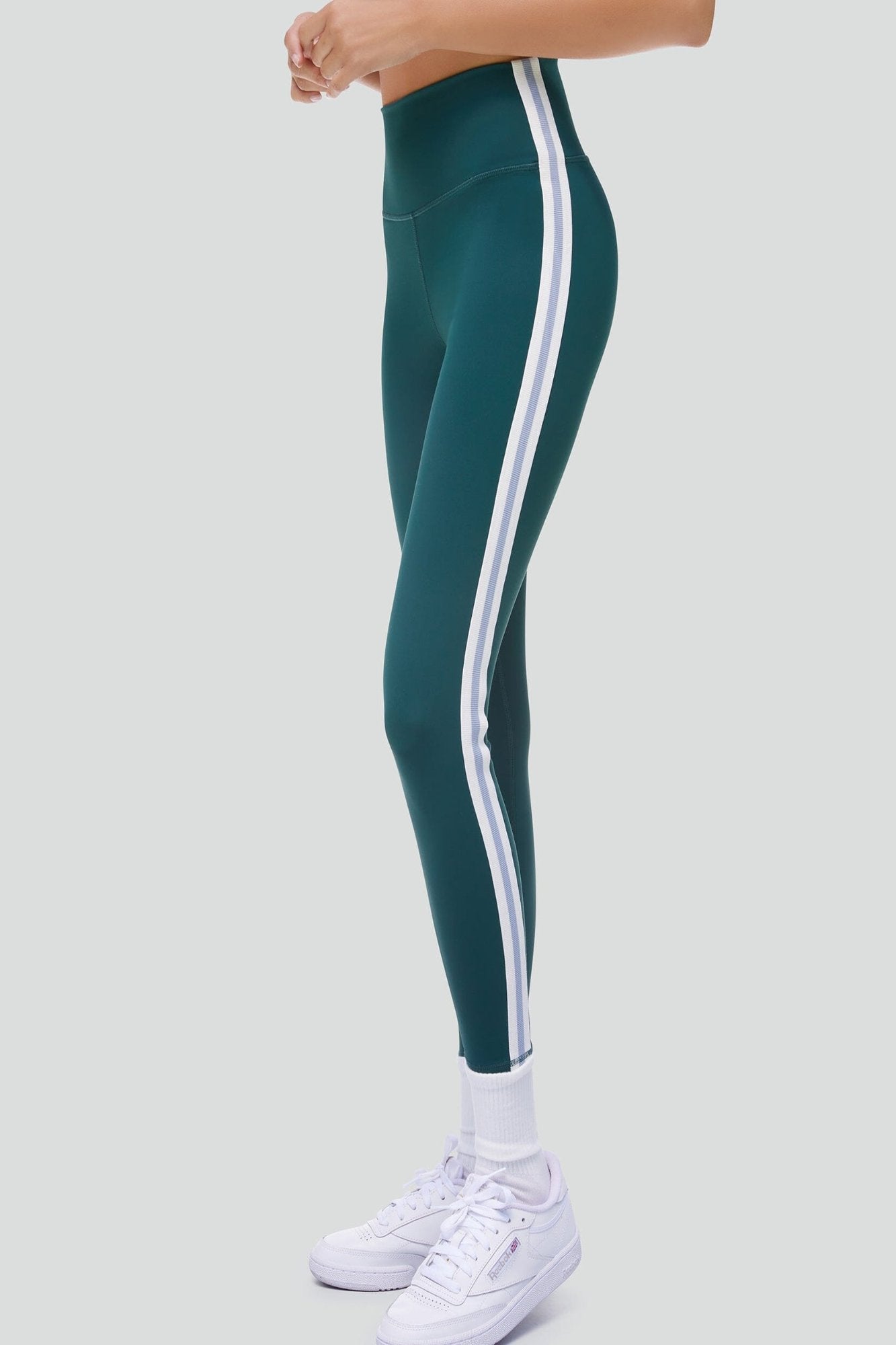 Striped Legging | Bistro Green/Dust Blue