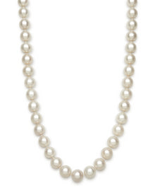Round Strand Necklace | 14K Yellow Gold | White Akoya Pearl9mm - 10mm