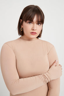 Liana Mock Turtleneck | Light Beige