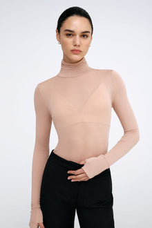 Annie Sheer Bodysuit | Light Beige
