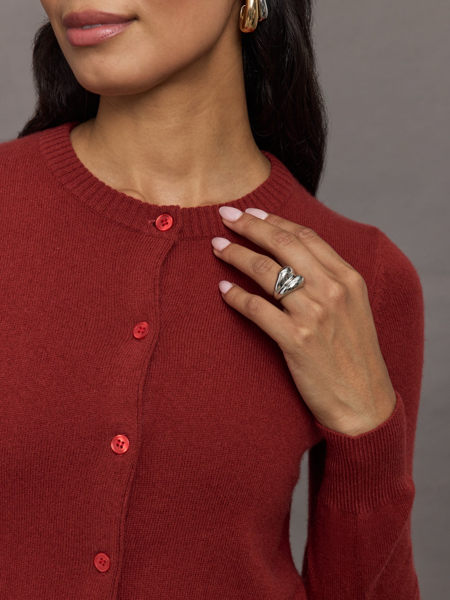 Monroe Cashmere Cardigan | Burgundy