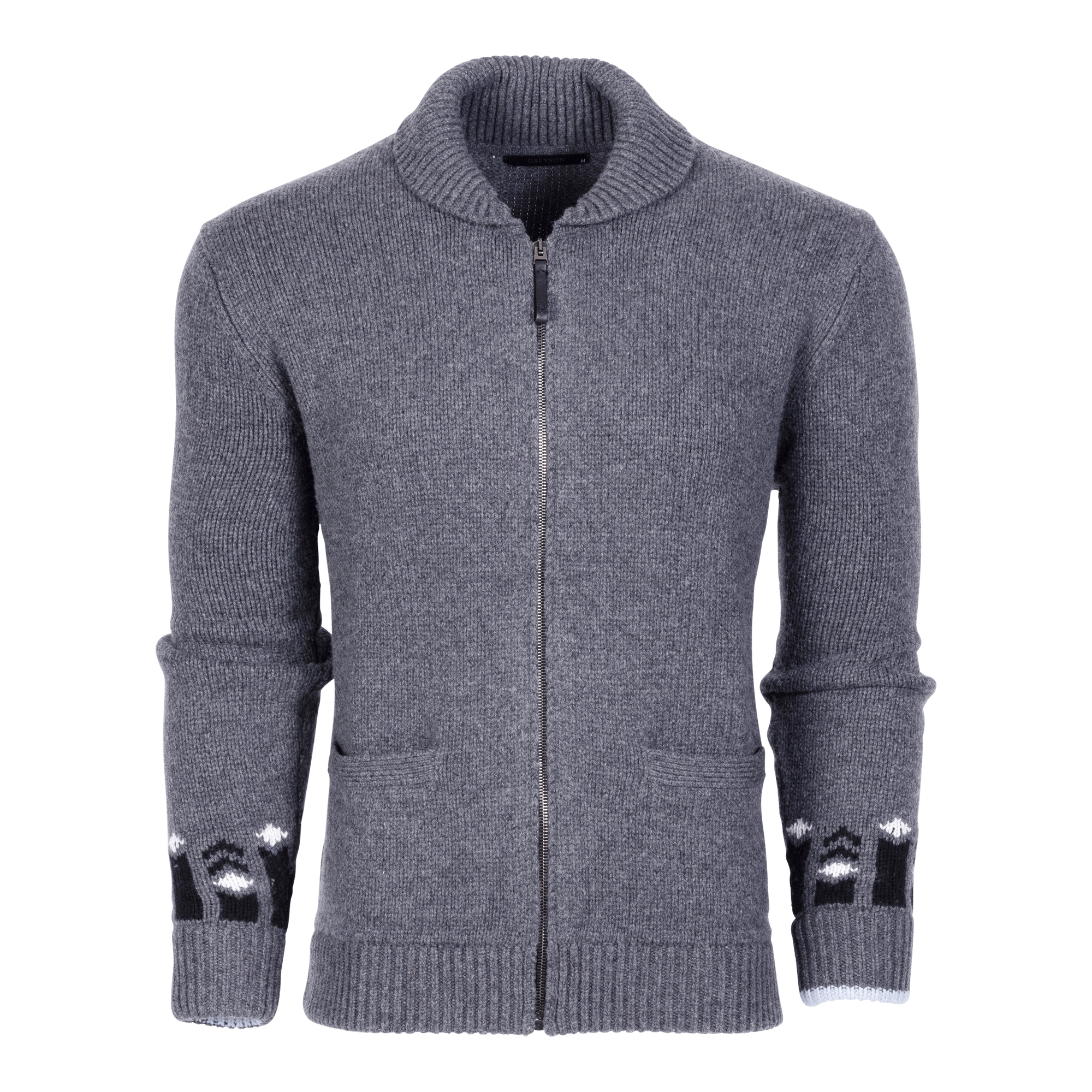 Men | Arctic Wolf Shawl Cardigan | Dark Grey Heather