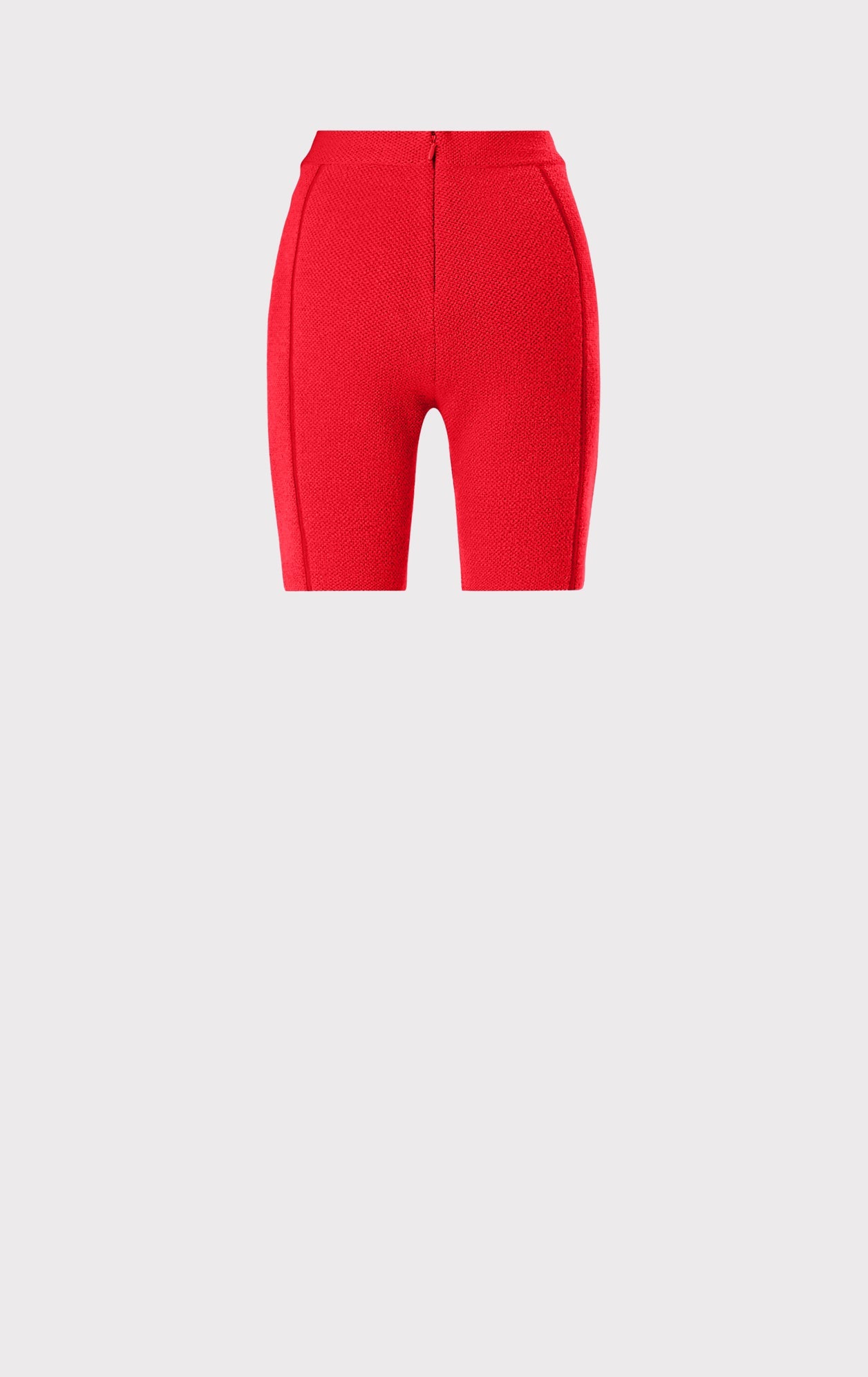 Mohair High Waist Double Knit Bike Shorts | Red Lacquer