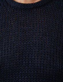 Womens | The Open-Weave Crewneck | Navy Melange