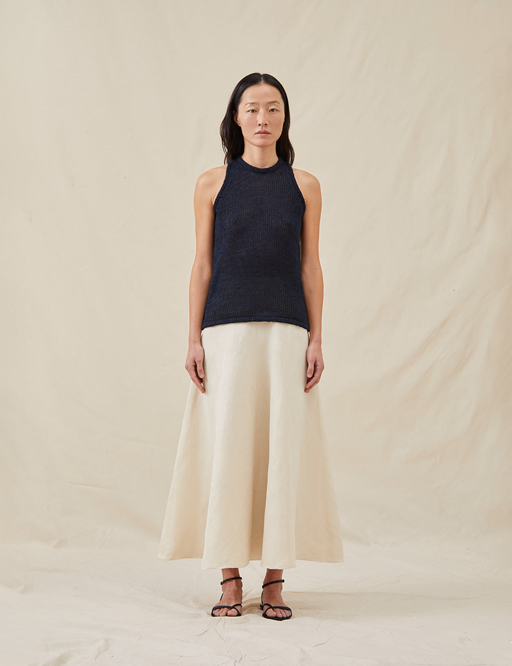Womens | The Open-Weave Shell | Navy Melange