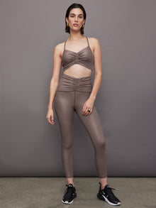 Palma Gloss Longline Bra | Bronzed Pewter