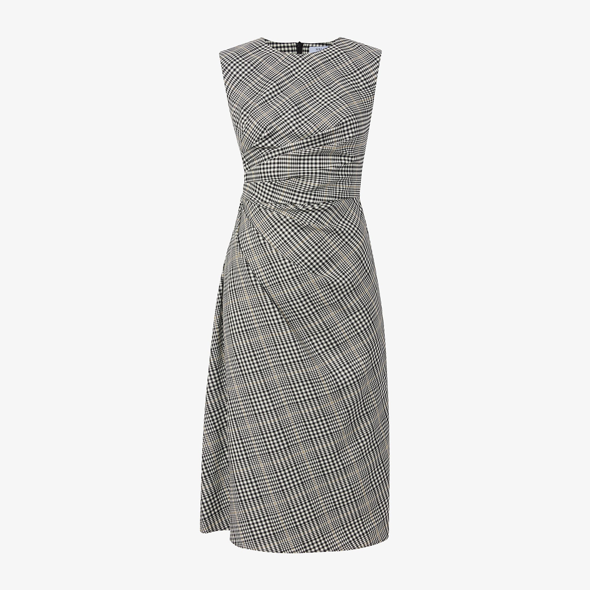 Packshot image of the jeannine dress in plaid sharkskin