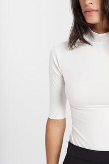 Ana Mock Neck Top | Off White