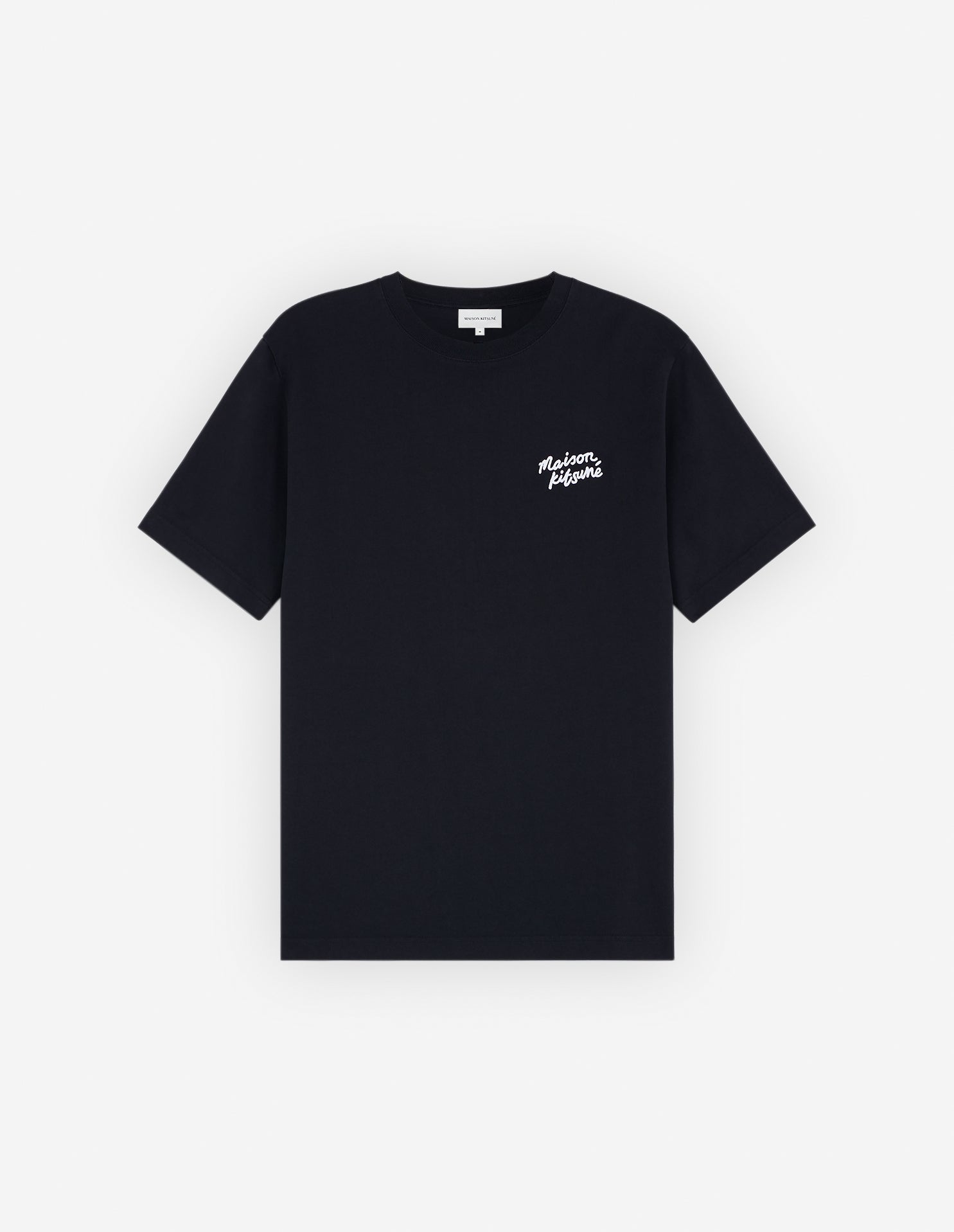 Mens | Maison Kitsune | Handwriting Short-Sleeve Comfort Cotton Tee-Shirt | Black/White