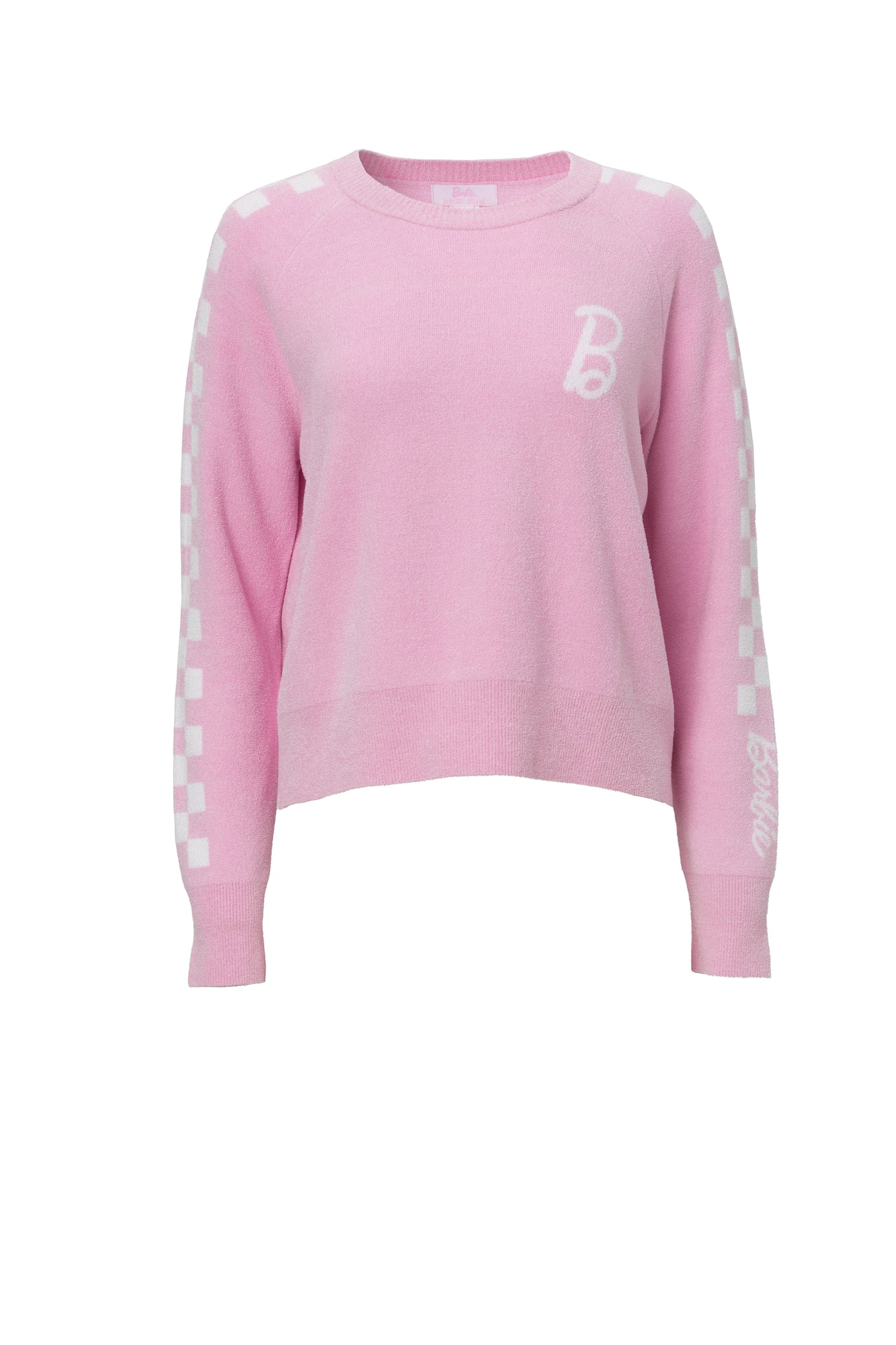 Womens | CozyChic Ultra Lite Checkered Barbie Pullover | Barbie Pink