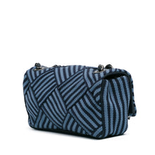 Chanel | Pre-Owned Canvas Stripe Flap Bag | BlueBlack