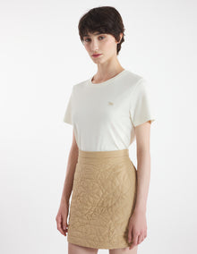 Womens | Baby Fox Patch Short-Sleeve Regular Cotton Tee-Shirt | Fresh Cotton